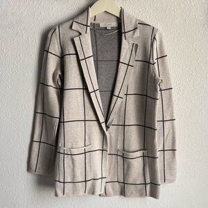 LOFT Windowpane Relaxed Sweater Blazer